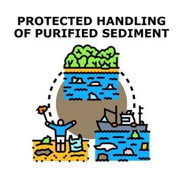 Cleaning sediment and pollution for environmental protection Stock Illustration