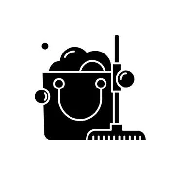Cleaning service black icon, vector sign on isolated background. Cleaning Stock Illustration