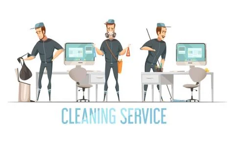 Cleaning Service Design cConcept 스톡 일러스트