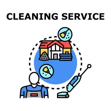 Cleaning service icon representing professional home keeping task Stock Illustration