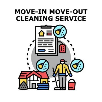 Cleaning service for move in or move out Stock Illustration