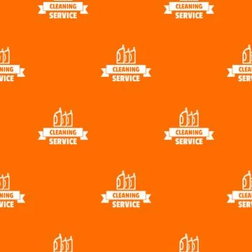 Cleaning service pattern vector orange Stock Illustration