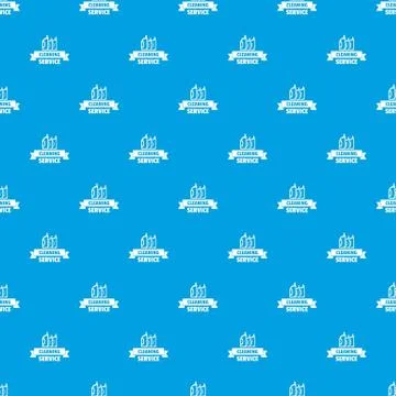 Cleaning service pattern vector seamless blue Stock Illustration