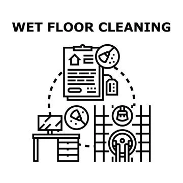 Cleaning service process workflow vector concept Stock Illustration