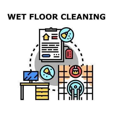 Cleaning service process workflow vector concept Stock Illustration