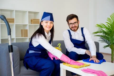 Cleaning service team Stock Photos