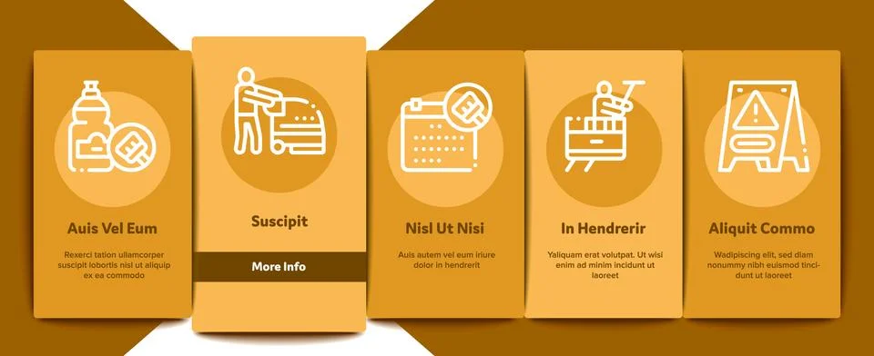 Cleaning Service Tool Onboarding Elements Icons Set Vector 스톡 일러스트