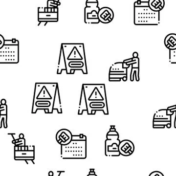 Cleaning Service Tool Seamless Pattern Vector Ilustración de archivo