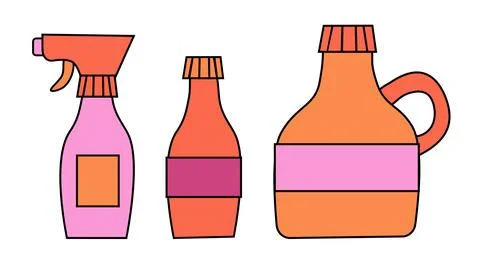 Cleaning Set Elements. Collection of cleaning products. Vector Flat 스톡 일러스트