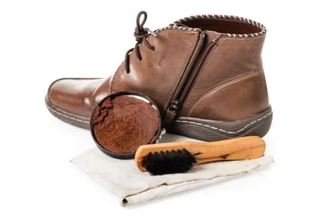 Cleaning shoes Stock Photos