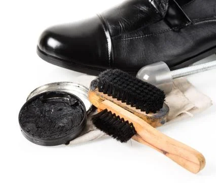 Cleaning shoes Stock Photos