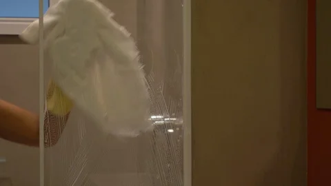 Cleaning the shower box Stock Footage 128546276