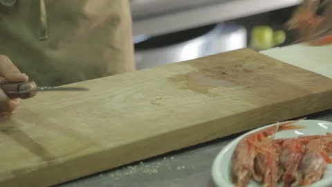 Cleaning shrimps close up Stock Footage 88440795