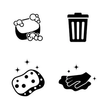 Cleaning. Simple Related Vector Icons Stock Illustration