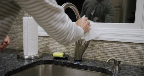 Cleaning Sink Stock Footage 127342899