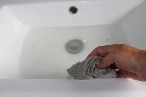 Cleaning the sink Stock Photos