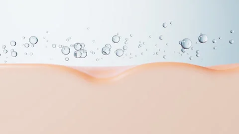 Cleaning the skin with water liquid bubbles, 3d rendering. Stock Footage 306471632