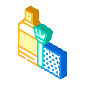 Cleaning small kit isometric icon vector illustration Illustrazione stock