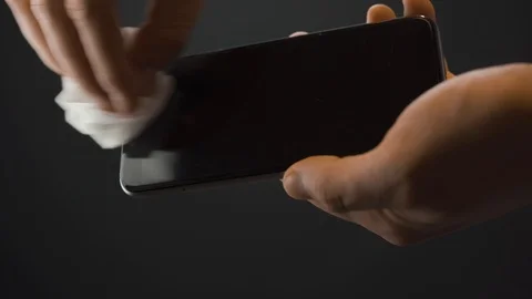 Cleaning Smartphone Display Stock Footage 126439683
