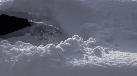 Cleaning Snow Off Car. Stock Footage 55816557