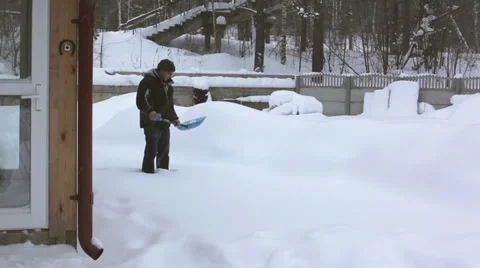 Cleaning snow Stock Footage 33798710