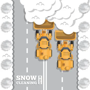 Cleaning the snow off the road. Stock Illustration