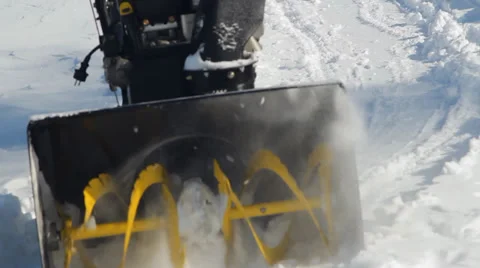 Cleaning the snow snow removal machine Stock Footage 36677422
