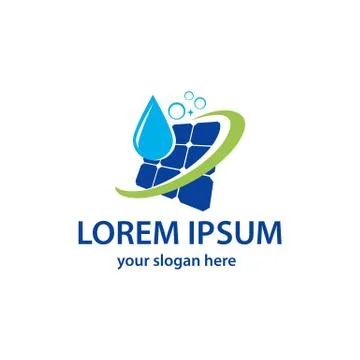 Cleaning solar panel logo Stock Illustration