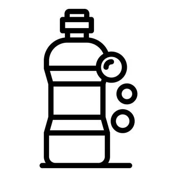 Cleaning solution icon, outline style 库存插图