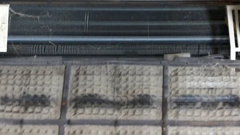 Cleaning of split air conditioner. Removing dirty dust filters. Stock Footage 75813075