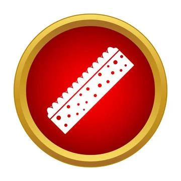 Cleaning sponge block icon in red circle Stock Illustration