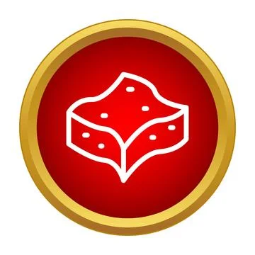 Cleaning sponge block icon in red circle Stock Illustration