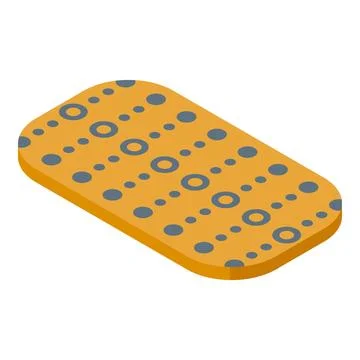 Cleaning sponge with dots and circles pattern isometric view Illustrazione stock