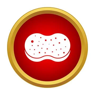 Cleaning sponge icon in a red circle Stock Illustration