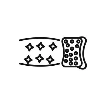 Cleaning sponge logo sign vector outline Stock Illustration
