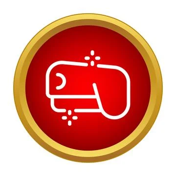 Cleaning sponge scrubber icon on red button Stock Illustration