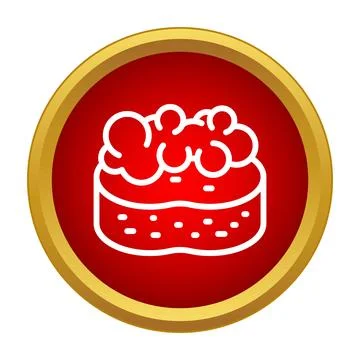 Cleaning sponge with soap foam in red circle icon Stock Illustration
