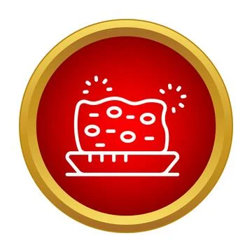 Cleaning sponge on tray icon presenting hygiene concept Stock Illustration