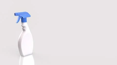 Cleaning Spray Bottle Isolated On White Background 3d render. Stock Illustration