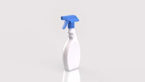 Cleaning Spray Bottle Isolated On White Background 3d render. Stock Illustration