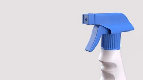 Cleaning Spray Bottle Isolated On White Background 3d render. Stock Illustration