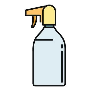 Cleaning spray bottle line icon, atomizing liquid agent Stock Illustration