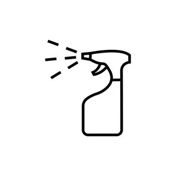 Cleaning spray bottle, linear icon. Editable stroke Stock Illustration
