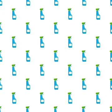 Cleaning spray bottle pattern repeating on white background Illustrazione stock