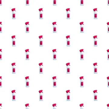 Cleaning spray bottle seamless pattern on white background Stock Illustration