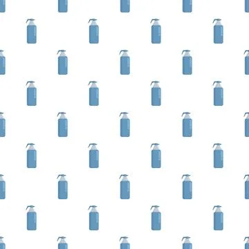 Cleaning spray bottle seamless pattern on white background Stock Illustration