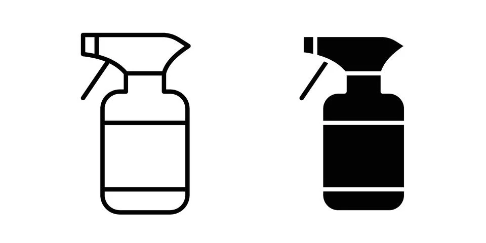 Cleaning spray icon black vector isolated on white Stock Illustration