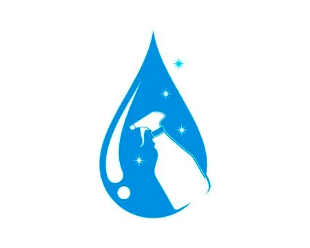 Cleaning with spray inside the water drop Ilustração Stock