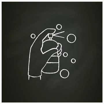 Cleaning sprayer chalk icon Stock Illustration