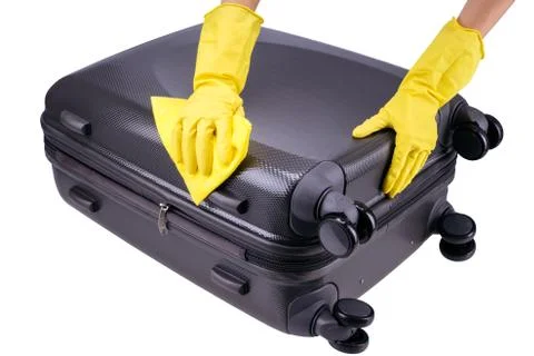 Cleaning of suitcase Stock Photos